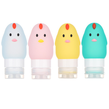 3pc NewMulti-functional Portable Chicken/Dog/Pig Shampoo Cosmetic Silicone Bottle Squeeze Cartoon Animal Shape Empty Containers